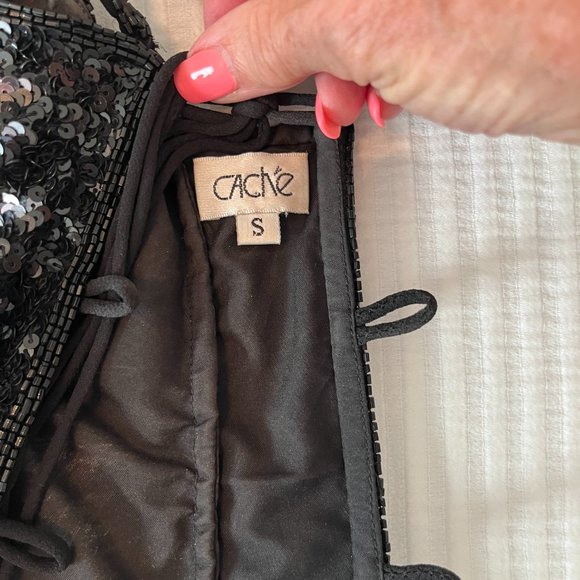 Cache Black Beaded Halter Top - Picture 6 of 6